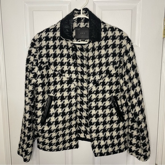 Blank NYC Jackets & Blazers - Blank NYC Houndstooth Black and White Jacket Coat Extra Small